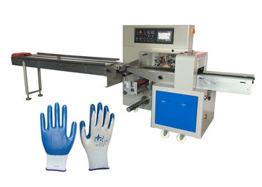 Waterproof Gloves Packing Machine , PLC Controller Flow Wrap Packing Machine